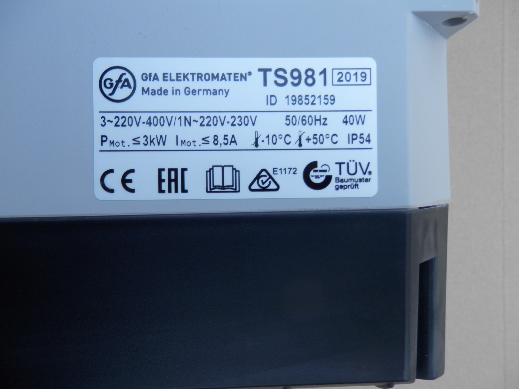GFA ELEKTROMATEN TS981 centrala sterownik