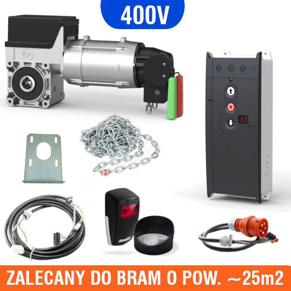 Napęd do bramy przemysłowej GFA SE 9.24 + centrala TS970 + fotokomórka refleksyjna