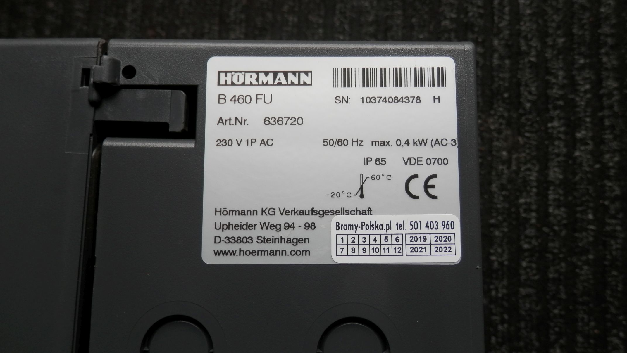 Centrala sterująca Hormann B460 FU